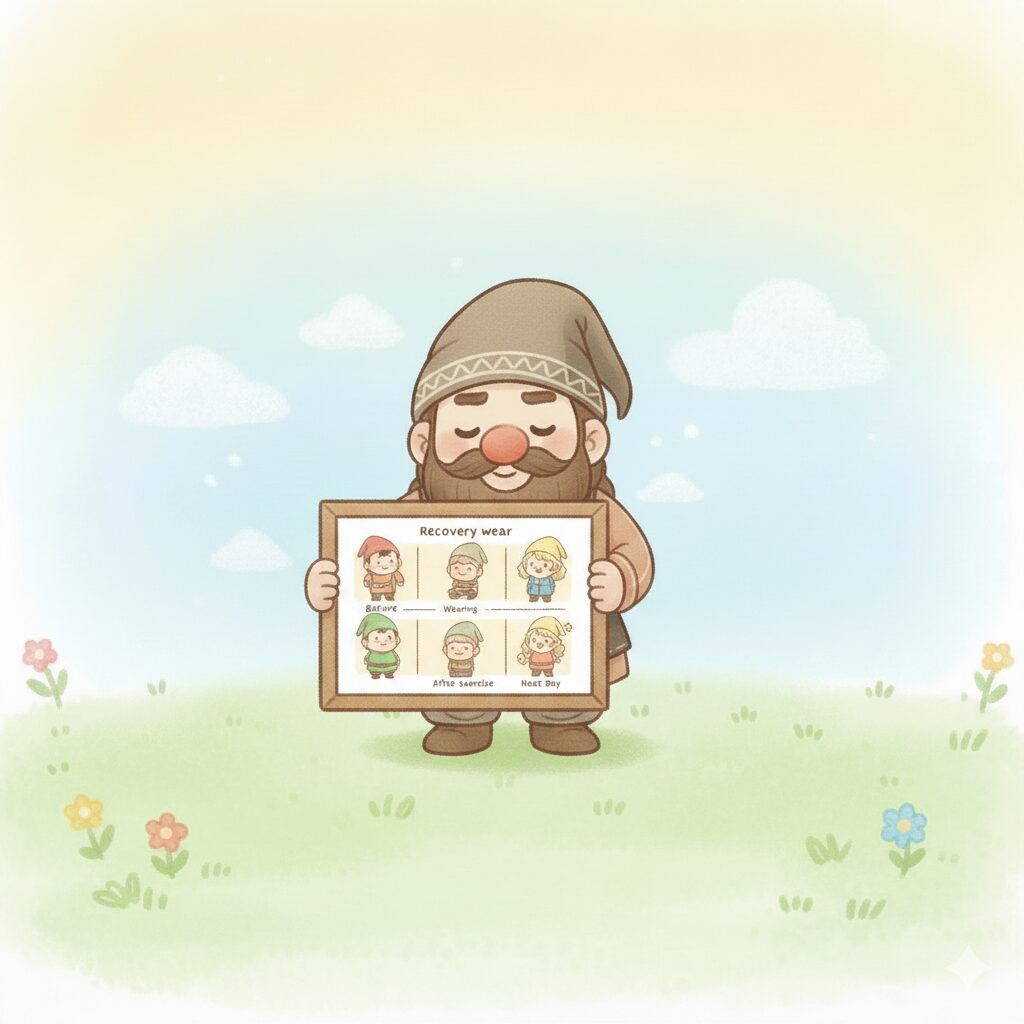 時間軸ガイドを満足げに見るドワーフ