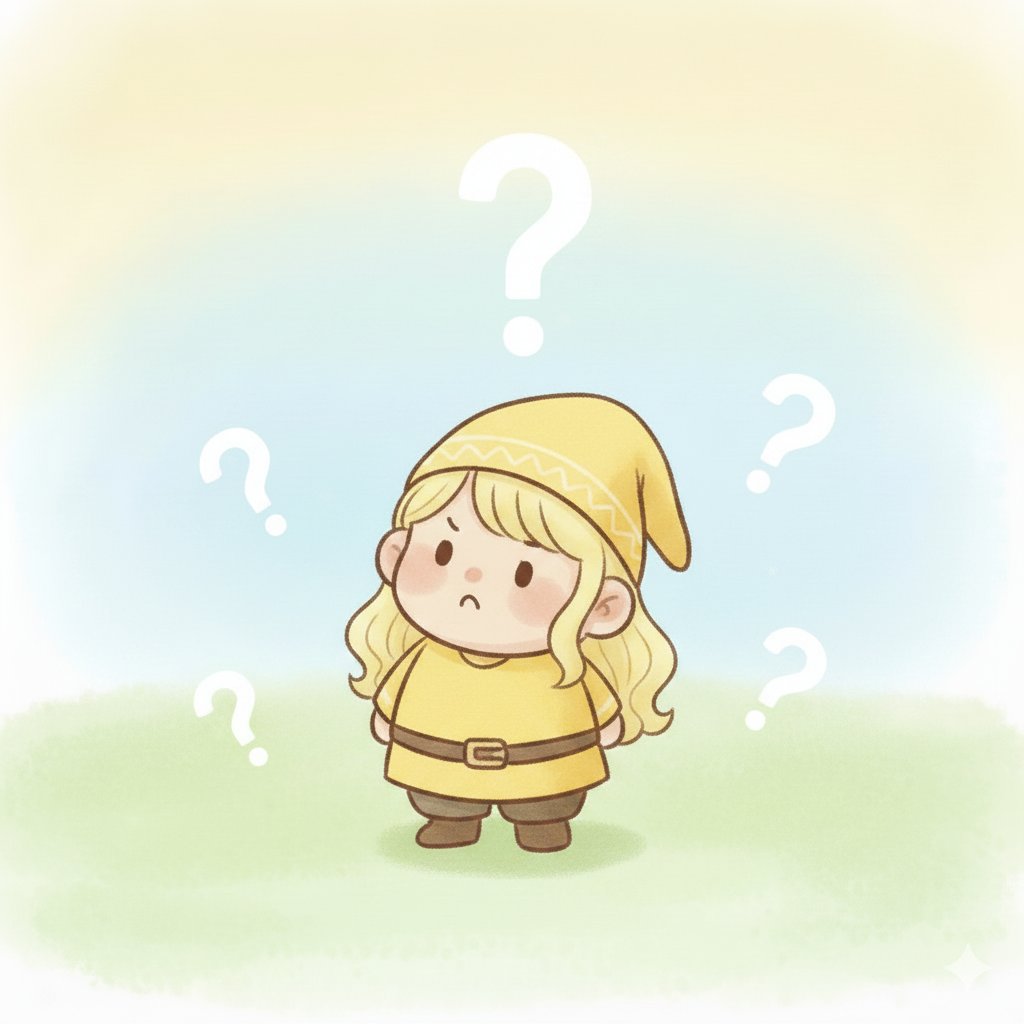 着圧と非着圧のよくある質問をまとめる黄色の小人