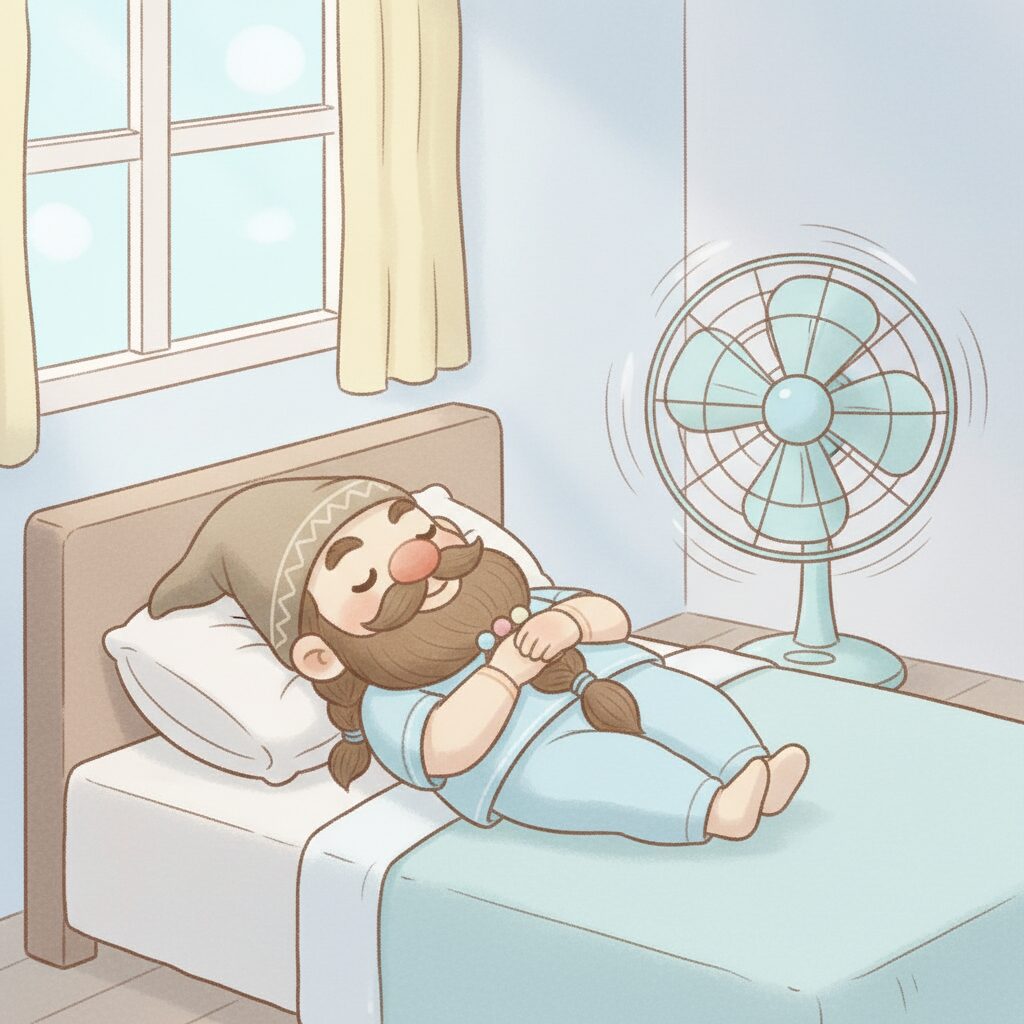 夏向けリカバリーウェアでぐっすり眠るドワーフ